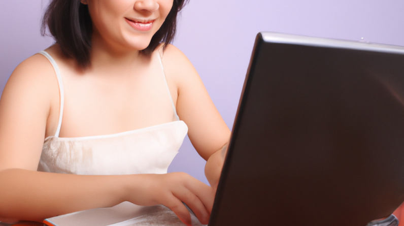 woman working at laptop