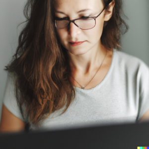 woman working at computer