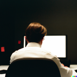 man at computer screen